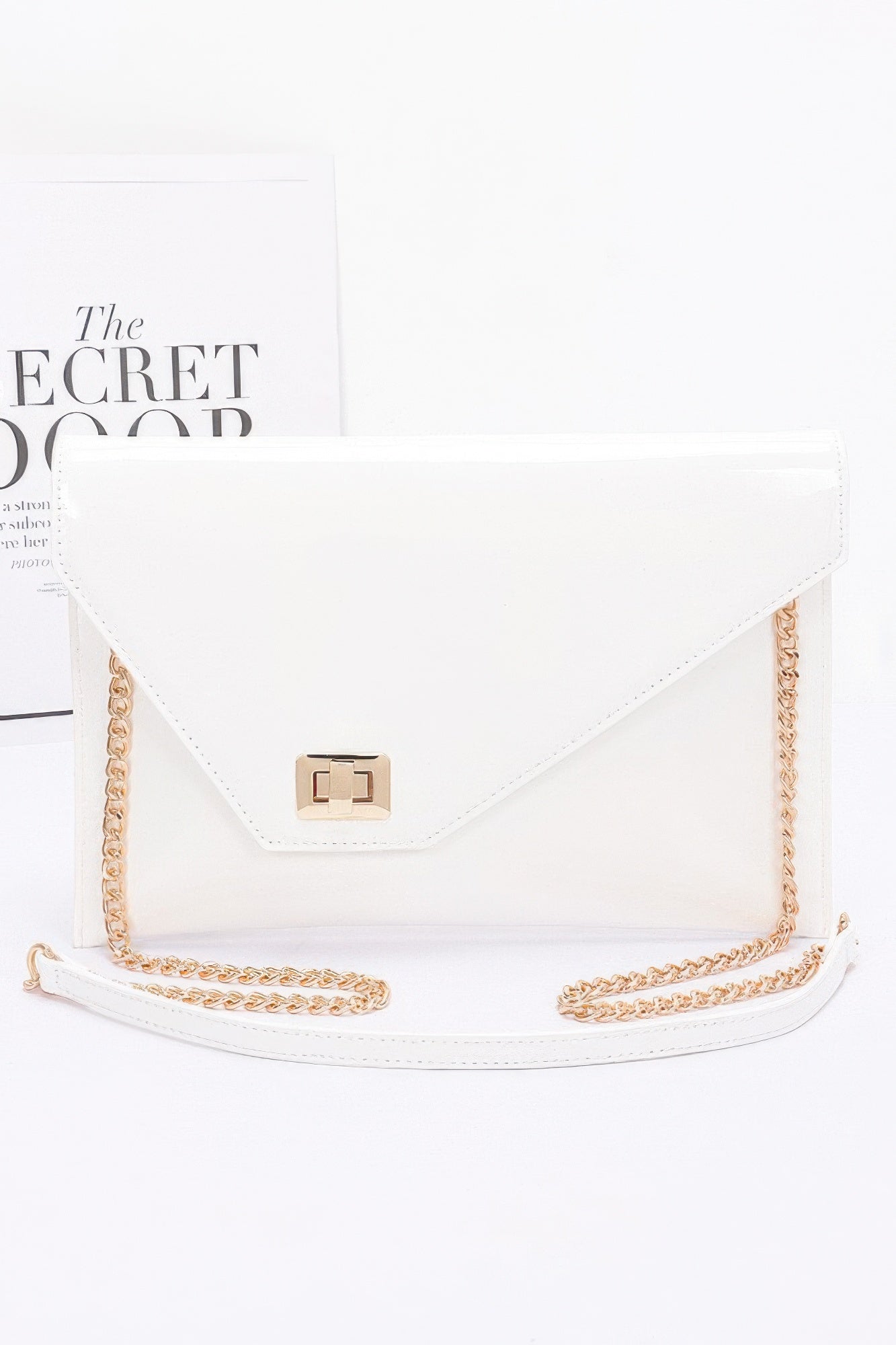 Enamel Envelope Clutch
