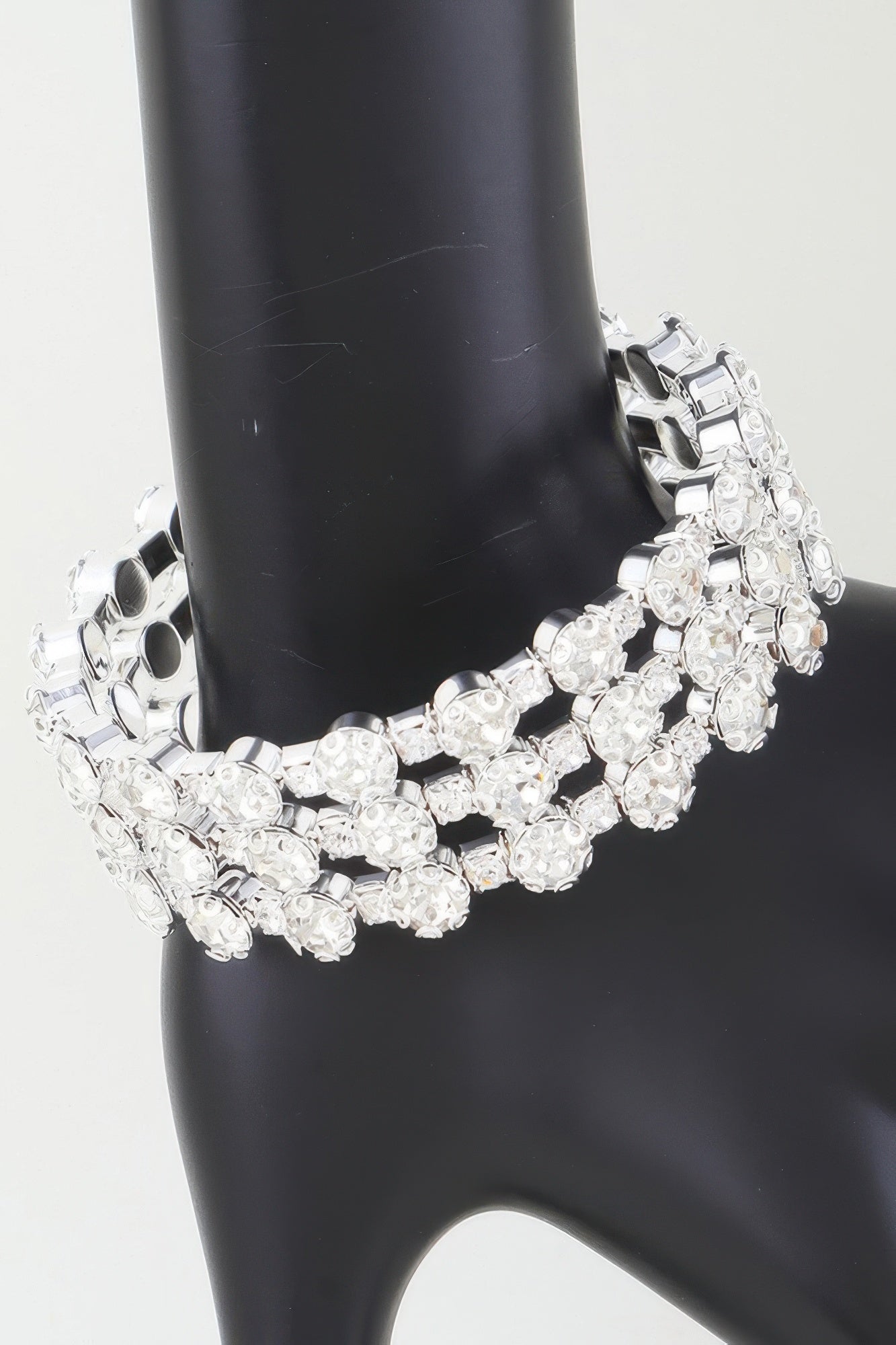 Triple Bejeweled Cuff Bracelet