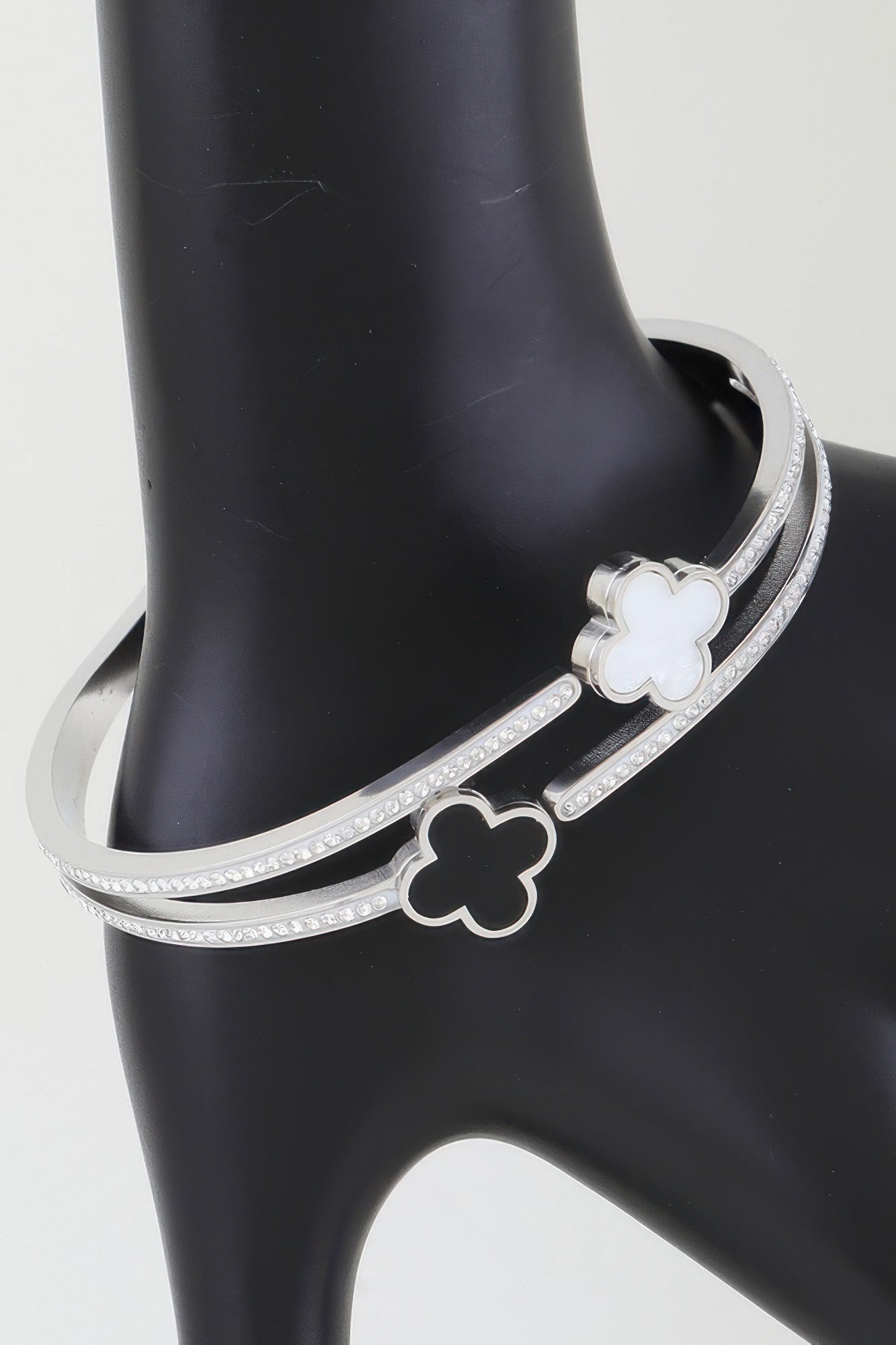 Twin Clover Jewel Wrap Bracelet