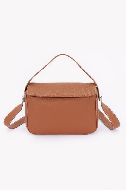 Faux Leather Crossbody Handle Bag