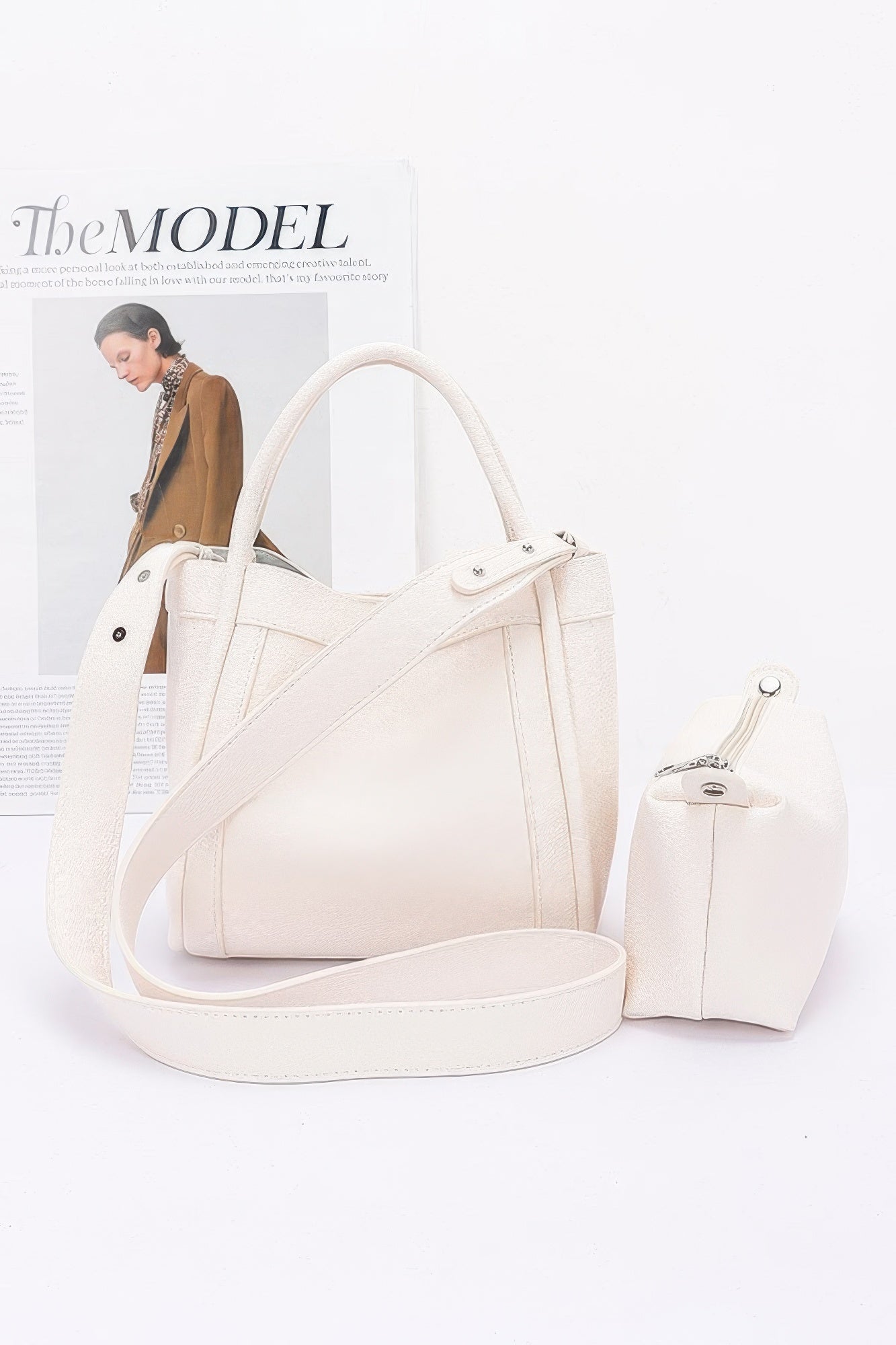 Faux Leather Crossbody Handle Bag