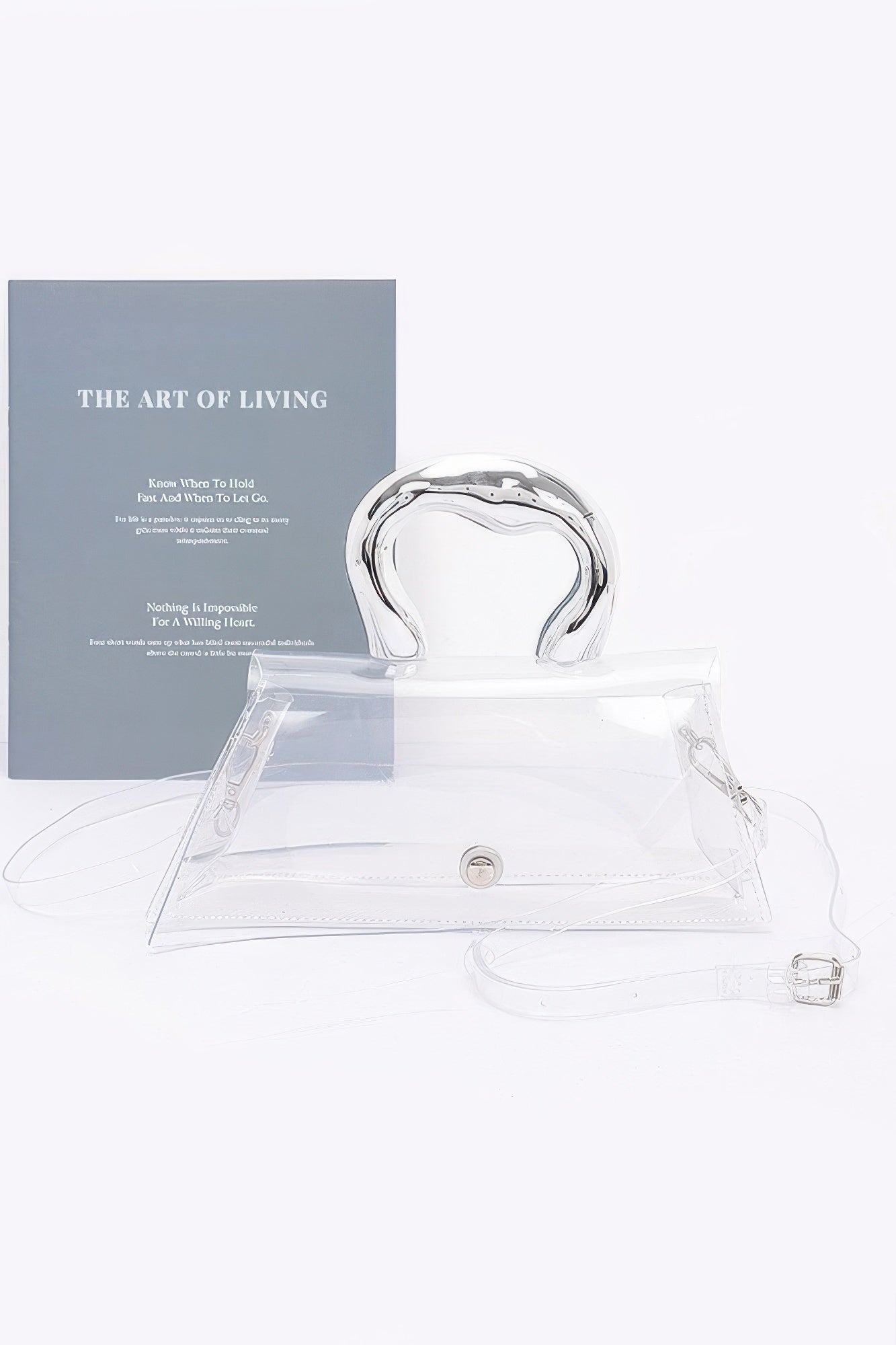 Pvc Clear Metal Handle Flap Bag