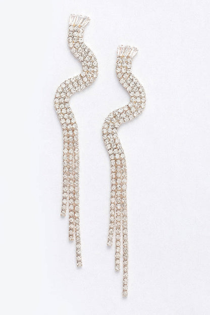 Rhinestone Fringe Earring