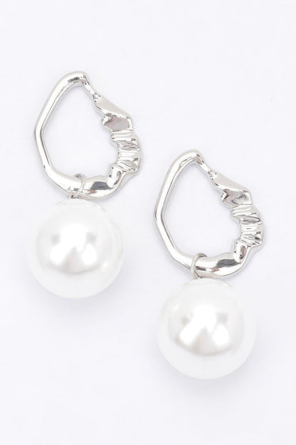 Faux Pearl Metal Earring