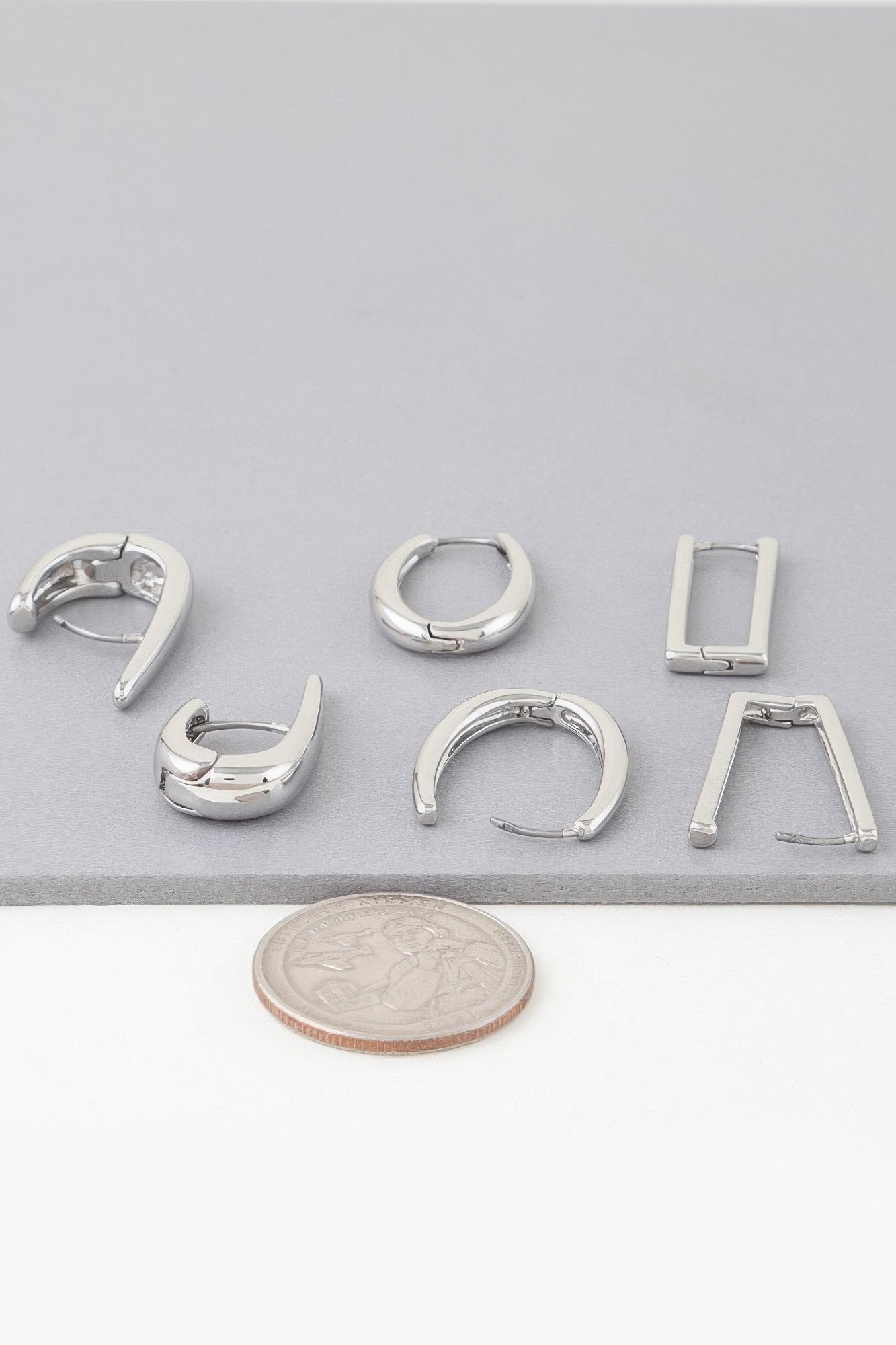 Multi Shiny Modern Hoop Earrings