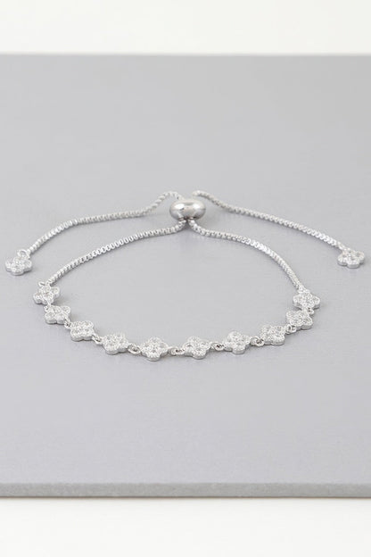Jeweled Clover Chain Bracelet