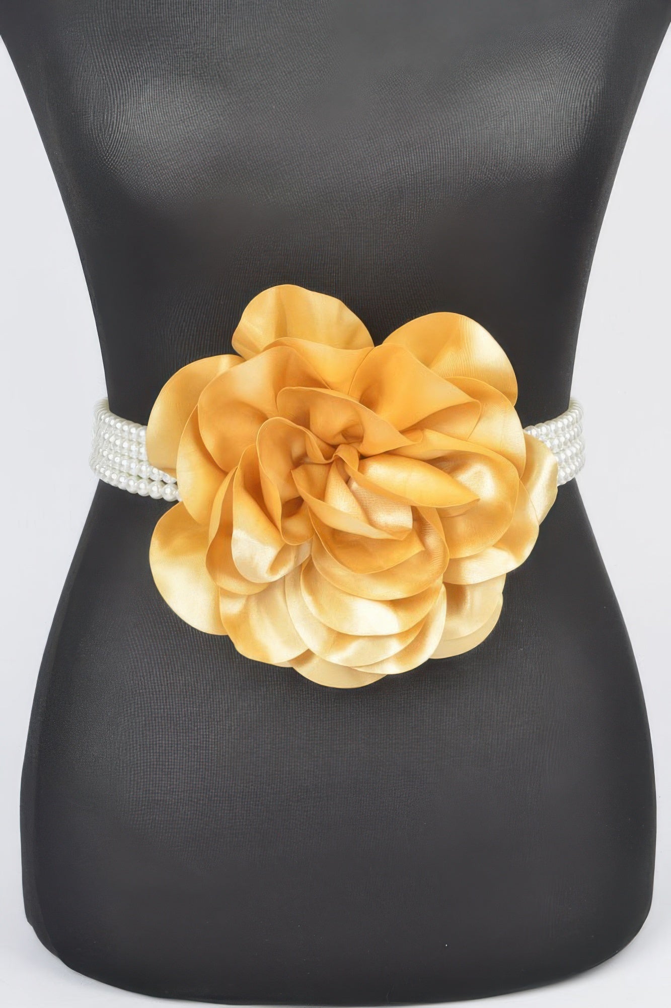 Oversized Flower Pearl Elastic Belt
